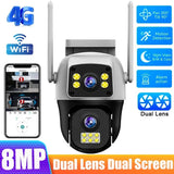 LumenGuard 8MP Dual Lens 4G Outdoor Camera PTZ Surveillance With AI Detection HD