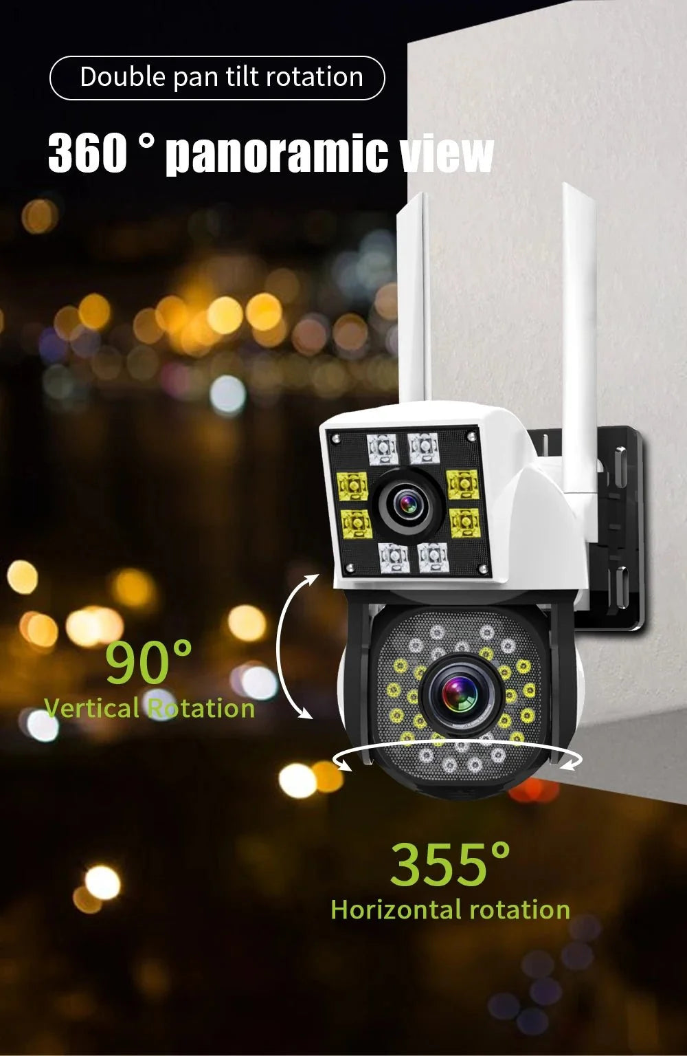Neye Dual Lens Wireless Outdoor Camera - 1080P HD Security Surveillance Pro Line