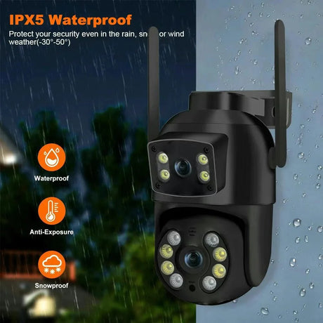 NovaGuard 8MP 4K PTZ WiFi Camera Dual Lens - AI Detection for Outdoor Security X