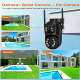 NovaGuard 8MP 4K PTZ WiFi Camera Dual Lens - AI Detection for Outdoor Security X
