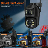 NovaGuard 8MP 4K PTZ WiFi Camera Dual Lens - AI Detection for Outdoor Security X