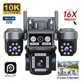 Tredruns 10K 20MP 4 Lens WiFi Security Camera 360 PTZ 16X Zoom IP66 Waterproof Pro