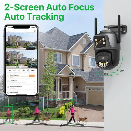 4K Dual Lens Outdoor AI Surveillance Camera Auto Tracking