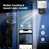 Tredruns Tuya SmartLife Solar 4G PTZ CCTV Camera 3MP Battery Outdoor Security Pro