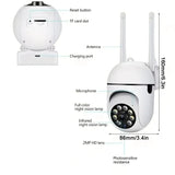 SecureHome 8MP WiFi Security Camera - PTZ Night Vision Motion Detection For Home