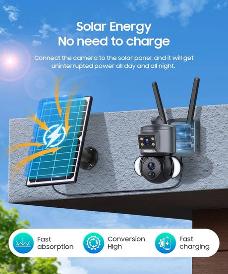Shiwojia 4K 8MP Solar Camera - Outdoor Security With Humanoid Tracking And Power