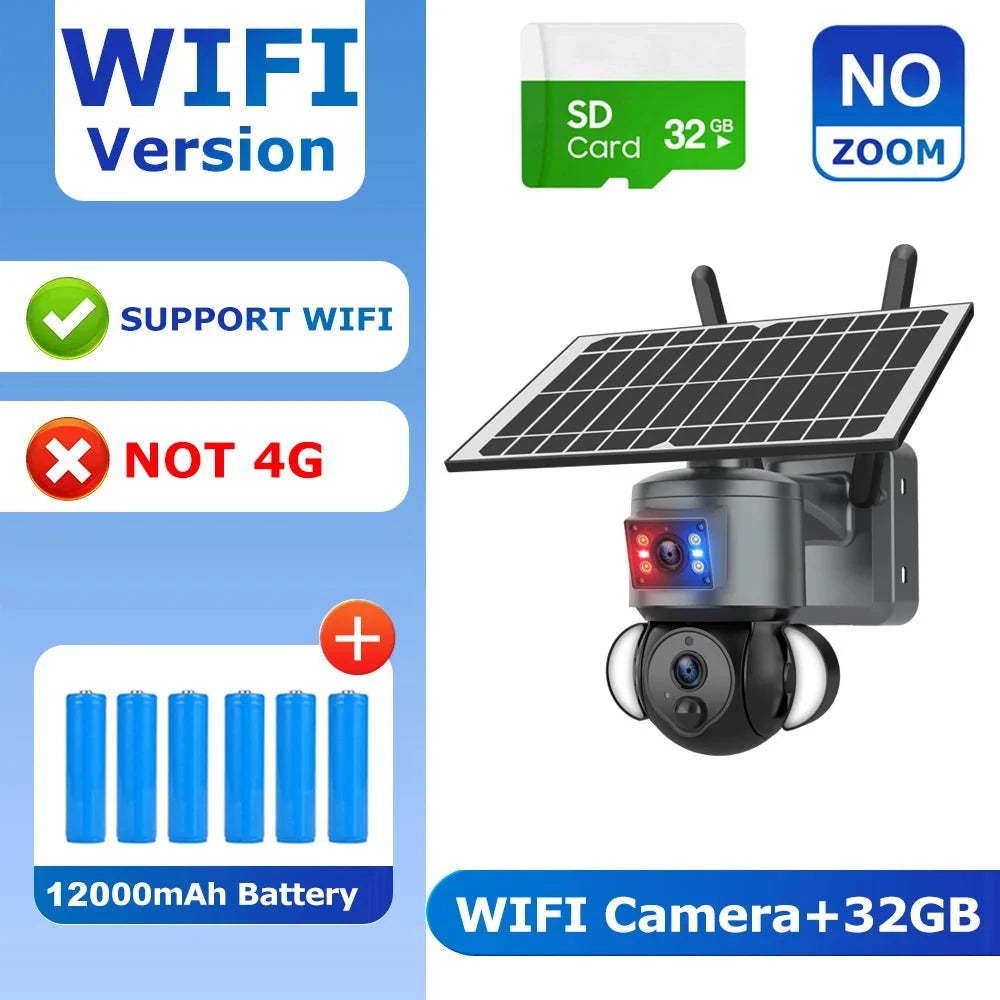 Shiwojia 4K 8MP Solar Camera - Outdoor Security With Humanoid Tracking And Power