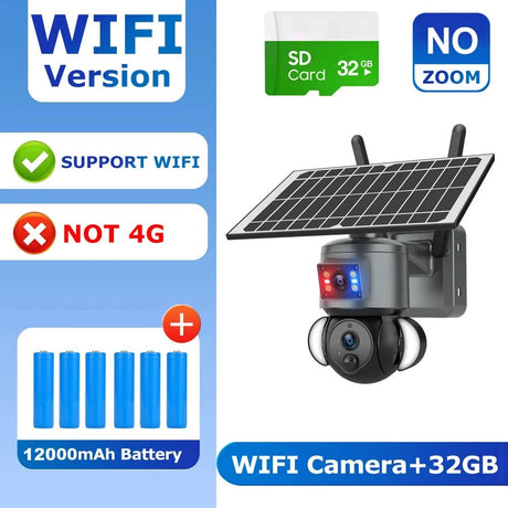 Shiwojia 4K 8MP Solar Camera - Outdoor Security With Humanoid Tracking And Power