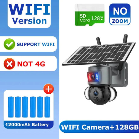 Shiwojia 4K 8MP Solar Camera - Outdoor Security With Humanoid Tracking And Power