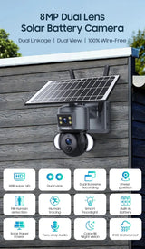 Shiwojia 4K 8MP Solar Camera - Outdoor Security With Humanoid Tracking And Power