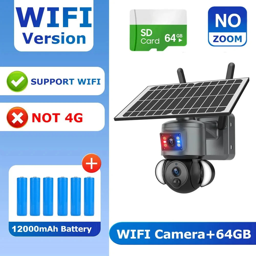 Shiwojia 4K 8MP Solar Camera - Outdoor Security With Humanoid Tracking And Power