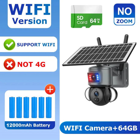 Shiwojia 4K 8MP Solar Camera - Outdoor Security With Humanoid Tracking And Power