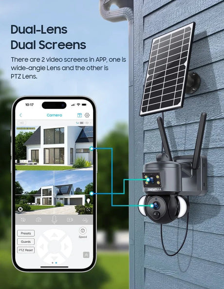 Shiwojia 4K 8MP Solar Camera - Outdoor Security With Humanoid Tracking And Power