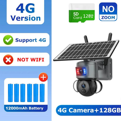 Shiwojia 4K 8MP Solar Camera - Outdoor Security With Humanoid Tracking And Power