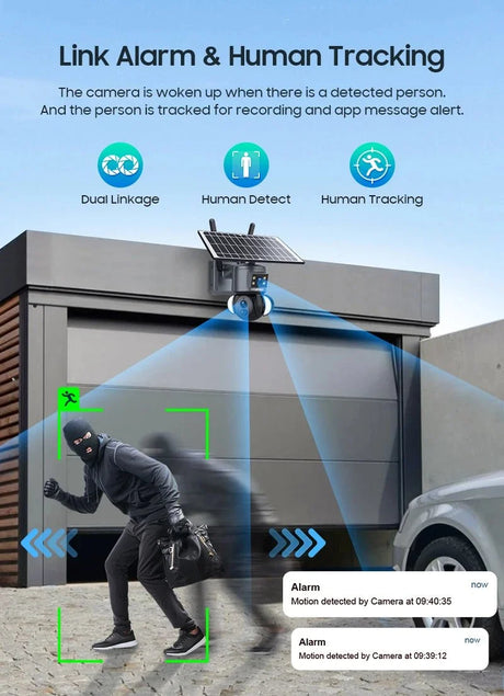Shiwojia 4K 8MP Solar Camera - Outdoor Security With Humanoid Tracking And Power