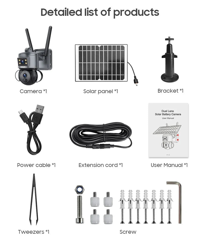 Shiwojia 4K 8MP Solar Camera - Outdoor Security With Humanoid Tracking And Power
