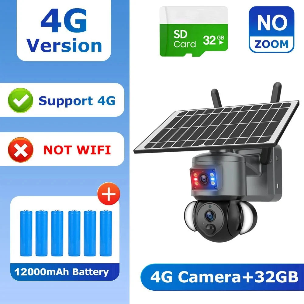 Shiwojia 4K 8MP Solar Camera - Outdoor Security With Humanoid Tracking And Power
