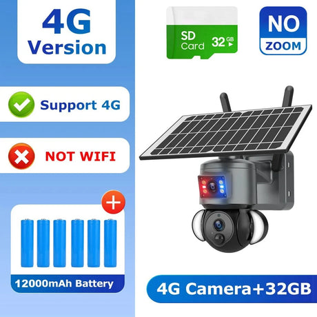 Shiwojia 4K 8MP Solar Camera - Outdoor Security With Humanoid Tracking And Power