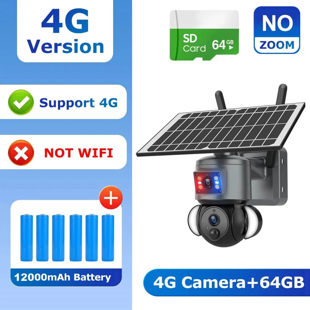 Shiwojia 4K 8MP Solar Camera - Outdoor Security With Humanoid Tracking And Power