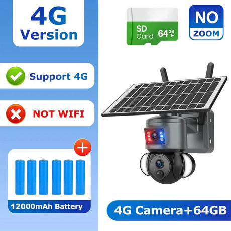 Shiwojia 4K 8MP Solar Camera - Outdoor Security With Humanoid Tracking And Power