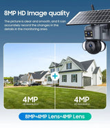 Shiwojia 4K 8MP Solar Camera - Outdoor Security With Humanoid Tracking And Power
