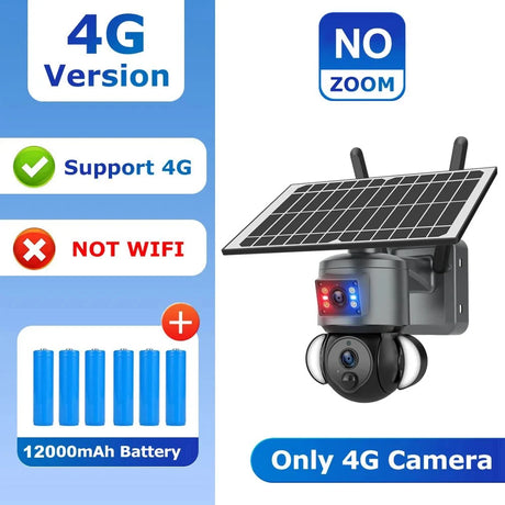 Shiwojia 4K 8MP Solar Camera - Outdoor Security With Humanoid Tracking And Power