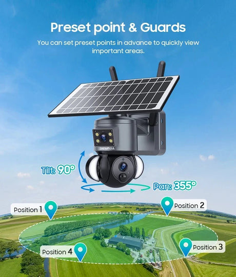 Shiwojia 4K 8MP Solar Camera - Outdoor Security With Humanoid Tracking And Power