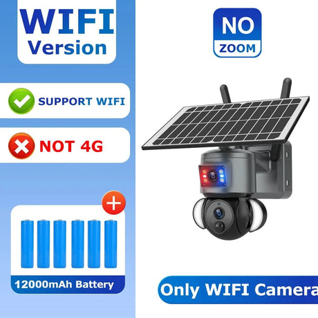 Shiwojia 4K 8MP Solar Camera - Outdoor Security With Humanoid Tracking And Power