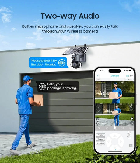 Shiwojia 4K 8MP Solar Camera - Outdoor Security With Humanoid Tracking And Power