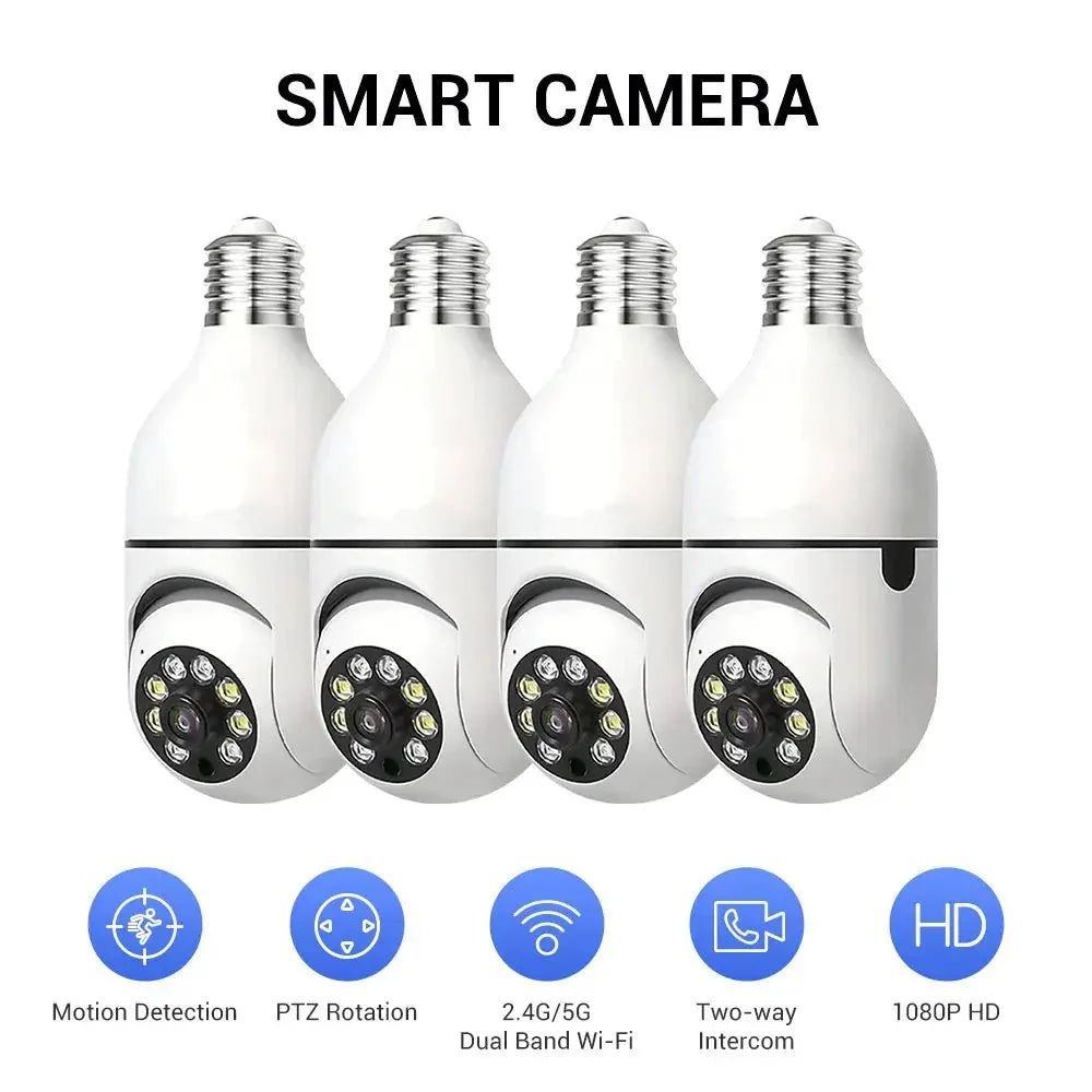 Smart Bulb Security Camera 360 Degree WiFi 5GHz Outdoor E27 Socket See Angles