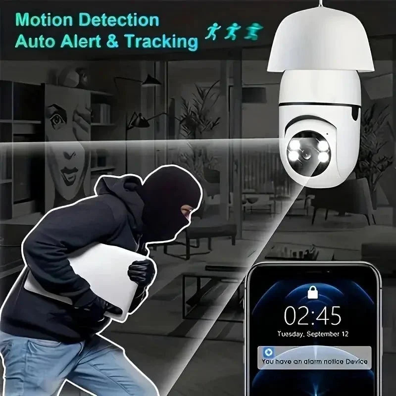Smart Bulb Security Camera 360 Degree WiFi 5GHz Outdoor E27 Socket See Angles