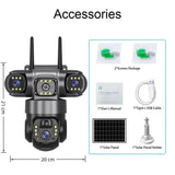 SolarGuard 4G Outdoor Solar Camera - Triple Lens 10X Zoom PIR Detection IP66 Pro