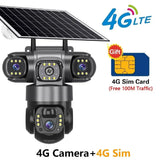 SolarGuard 4G Outdoor Solar Camera - Triple Lens 10X Zoom PIR Detection IP66 Pro