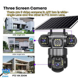 SolarGuard 4G Outdoor Solar Camera - Triple Lens 10X Zoom PIR Detection IP66 Pro