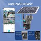 SolarGuard 8MP 4K WiFi Solar Camera - Dual Lens PTZ Wireless Surveillance System