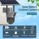SolarGuard 8MP 4K WiFi Solar Camera - Dual Lens PTZ Wireless Surveillance System