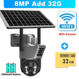SolarGuard 8MP 4K WiFi Solar Camera - Dual Lens PTZ Wireless Surveillance System