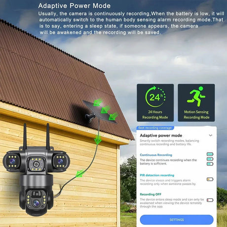 SolarGuard Solar 4G Outdoor Camera With 15MP HD Triple Lens System - All Weather