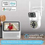 Tuya 4K 8MP Dual Lens PTZ WiFi Camera AI Auto Tracking Dual Screen Outdoor IP66X