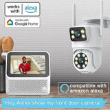 Tuya 4K 8MP Dual Lens PTZ WiFi Camera AI Auto Tracking Dual Screen Outdoor IP66X