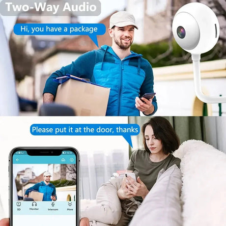Tuya 5MP Mini WiFi Indoor 2K Security Cam AI Auto Tracking Baby Monitor For Home