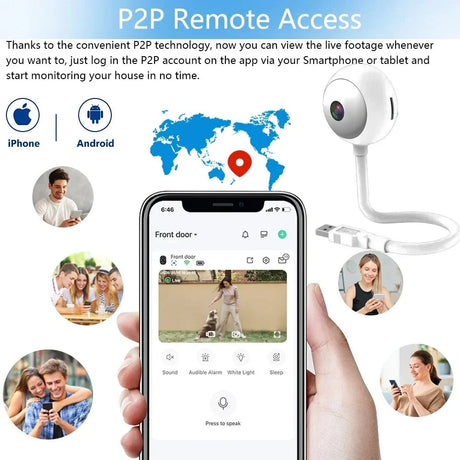 Tuya 5MP Mini WiFi Indoor 2K Security Cam AI Auto Tracking Baby Monitor For Home
