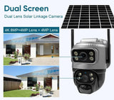 V380 Dual Lens 4G Solar Camera IR Detection Night Vision Waterproof Security Cams