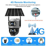 V380 Dual Lens 4G Solar Camera IR Detection Night Vision Waterproof Security Cams