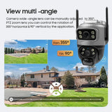 V380 Dual Lens 4G Solar Camera IR Detection Night Vision Waterproof Security Cams