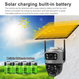 V380 Dual Lens 4G Solar Camera IR Detection Night Vision Waterproof Security Cams