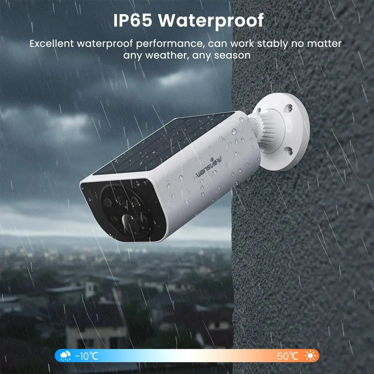 Wansview Outdoor Solar Security Camera AI 3MP Color Night Vision With Battery