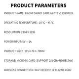 Xiaomi Mi PTZ 2K Security Camera - 360 Degree Coverage AI Detection Night Vision
