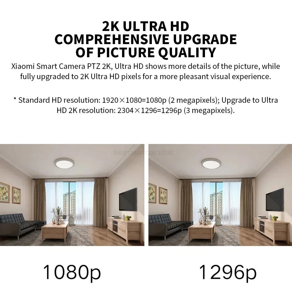Xiaomi Mi PTZ 2K Security Camera - 360 Degree Coverage AI Detection Night Vision